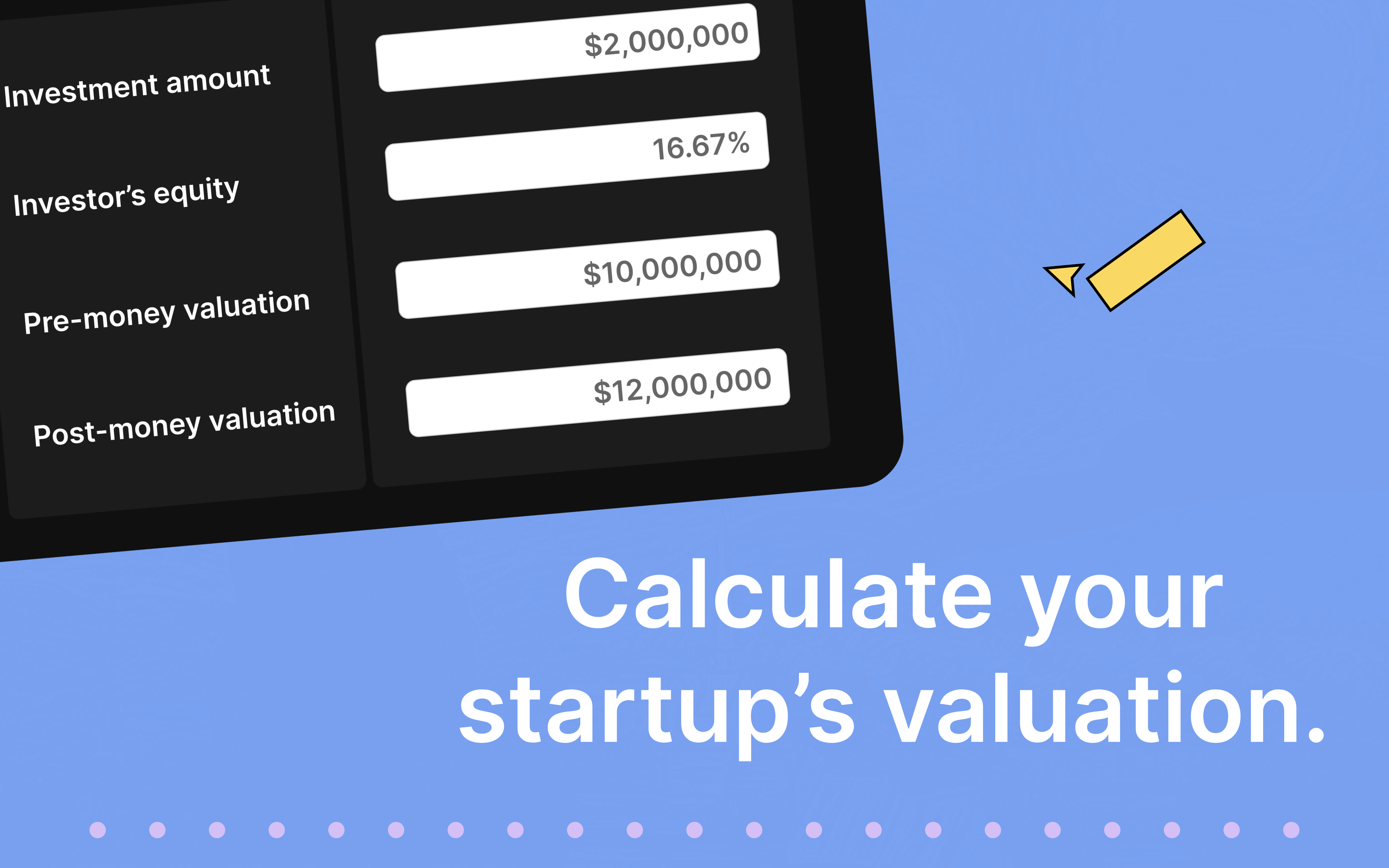 Pre-Money & Post-Money Valuation Calculator for Startups